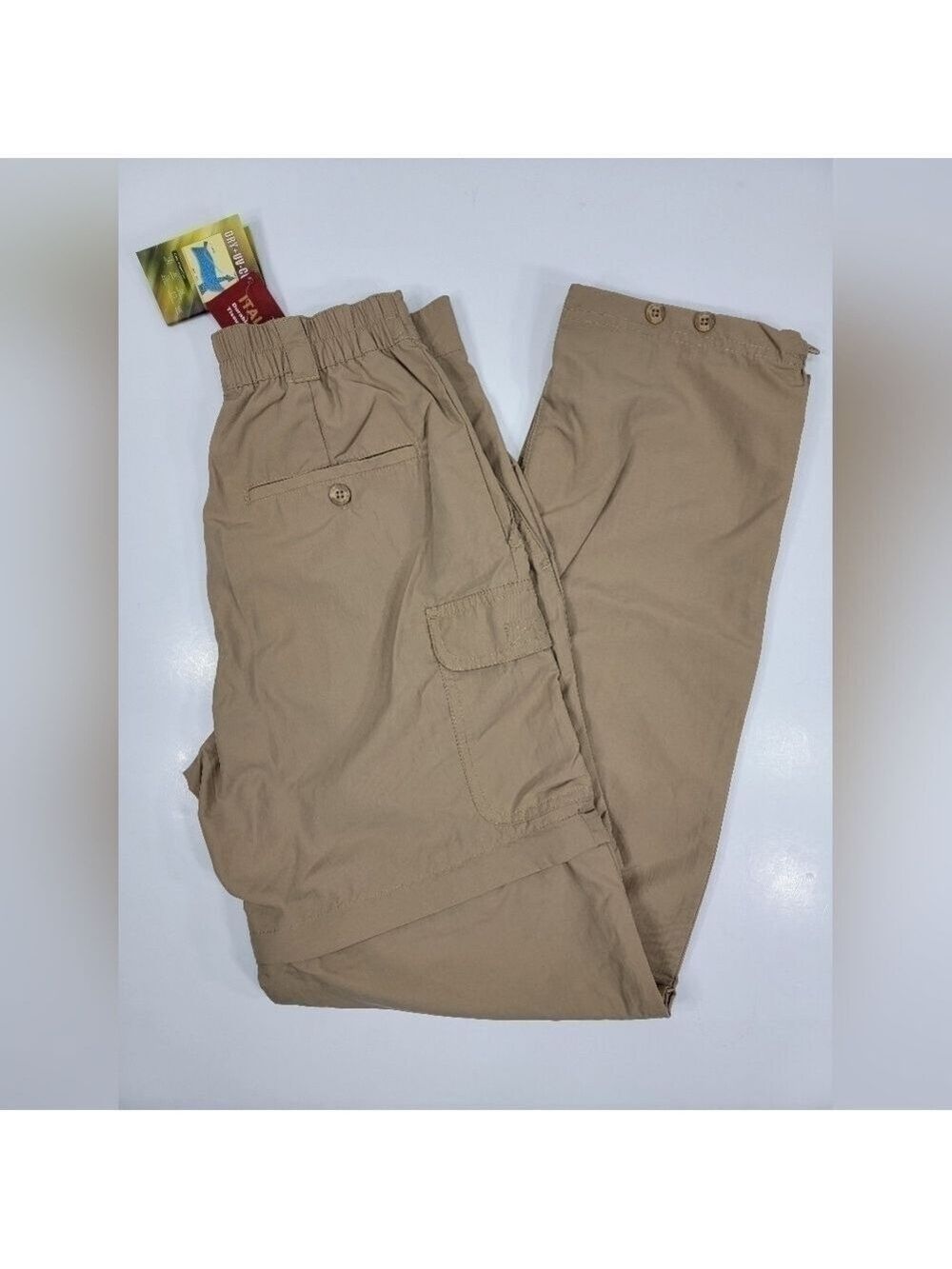 NWT Campmor Convertible Pants Tan Khaki Women's XS Elastic Waist Camping Outdoor